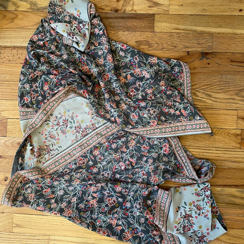FREE PEOPLE FLORAL ZIP UP